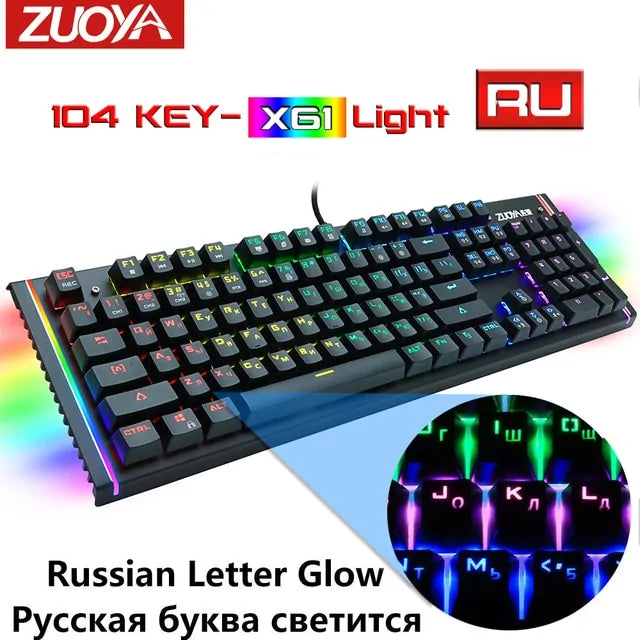 RGB Mix Backlit Wired Gaming Mechanical Keyboard