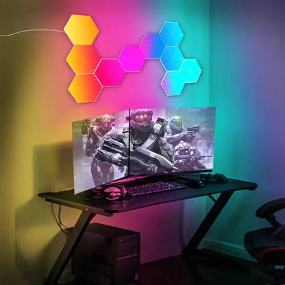 3pc Hexagon LED Wall Light Set