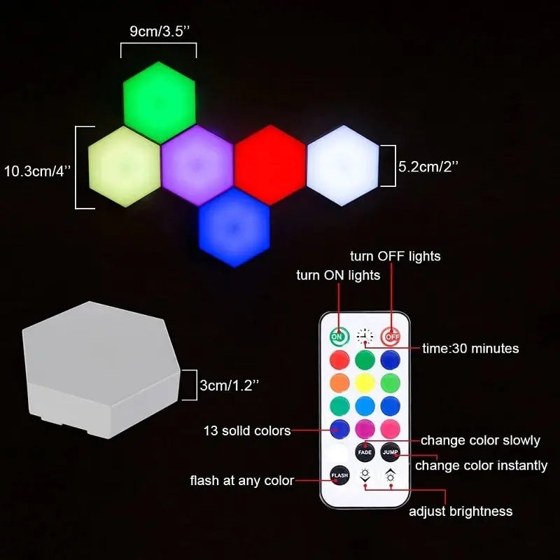 3pc Hexagon LED Wall Light Set